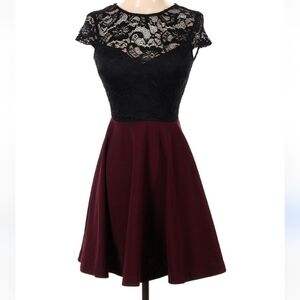 B Smart Size 15 Lacy wine and black Dress